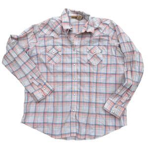 Wrangler Women's Plaid Pearl Snap Front Long Sleeve Western Shirt Size XXL